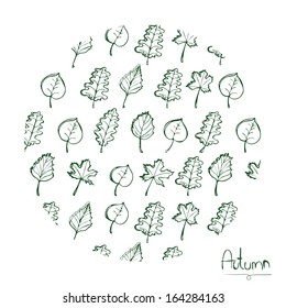 autumn, leaves, pattern, vector