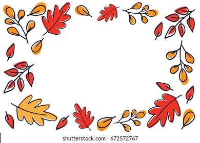 Autumn leaves pattern vector.
