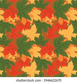Autumn Leaves Pattern Vector. Background for covers, Wallpaper, design, graphics, printing, etc.
