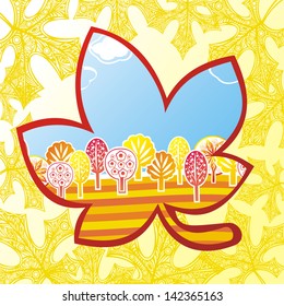 Autumn leaves pattern vector illustration