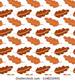 Autumn Leaves Pattern White Background Vector Image
