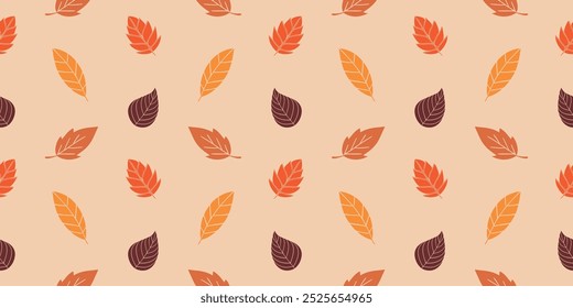 Autumn leaves patttern vector illustration.