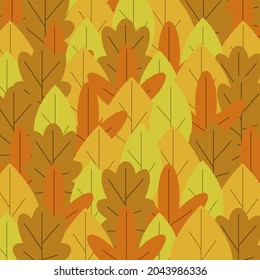 Autumn leaves pile background. Seamless pattern background.