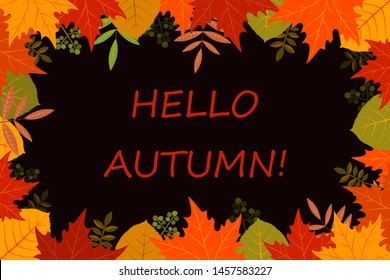 Autumn leaves with place for your text. Vector illustration