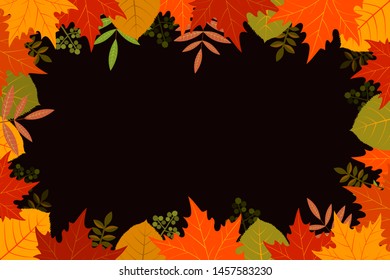 Autumn leaves with place for your text. Vector illustration