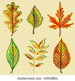 Autumn leaves (primitively drawn)