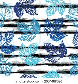 autumn leaves. Printing on fabric, card. boho chic, mixed media. botanical wallpaper.