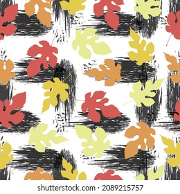 autumn leaves. Printing on fabric, card. colorful background.