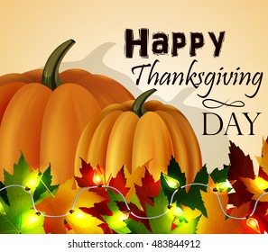 Autumn leaves and pumpkins