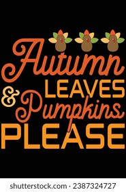 
Autumn Leaves And Pumpkins Please eps cut file for cutting machine