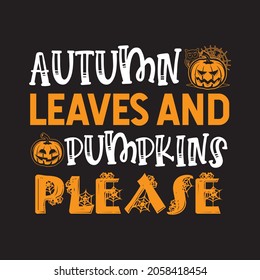 autumn leaves and pumpkins please, vector file 