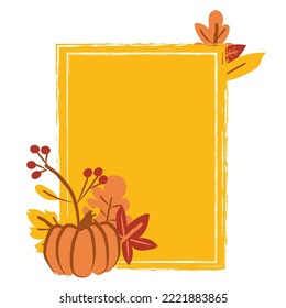 Autumn Leaves And Rectangle Frame Illustration