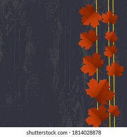 Autumn leaves. Red maple leaf vector illustration on an isolated background. A symbol of autumn, harvest, herbaria, rains and falling leaves. Use as a silhouette as a logo ,a print element. 