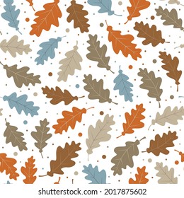 Autumn leaves repeat seamless vector pattern