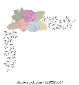 Herbstblätter und Rosen, Vektorgrafik 