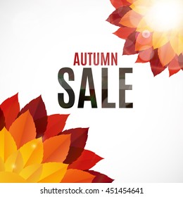 Autumn Leaves Sale Background Vector Illustration EPS10
