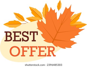 Autumn Leaves Sale Badge Vector Illustration