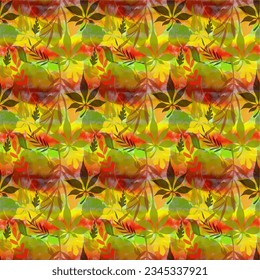 
autumn leaves seamless abstract pattern, vector