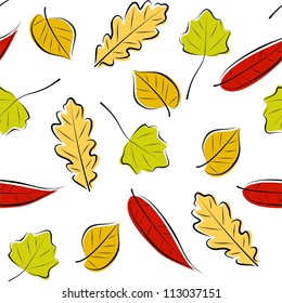 Autumn leaves seamless background