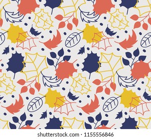 Autumn Leaves Seamless Background Stock Vector (Royalty Free