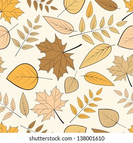 Autumn leaves seamless background.