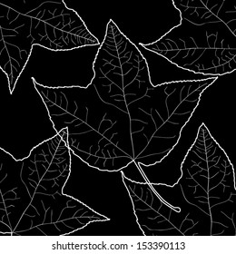 Autumn leaves seamless Background
