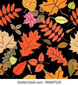 Autumn leaves. Seamless background.
