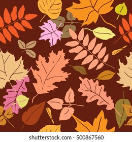 Autumn leaves. Seamless background.