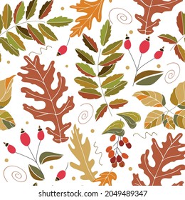 Autumn leaves seamless background for decoration. Autumn concept vector illustration