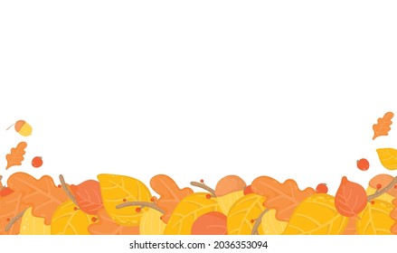 autumn leaves seamless background, orange and yellow autumn leafes, branches design. Nature,organic items.Vector