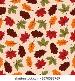 autumn leaves seamless background pattern