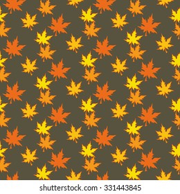 Autumn leaves, Seamless background with a set of colourful leaves
