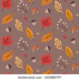 Autumn leaves seamless background, suitable for fabric printing