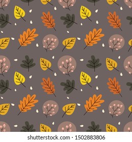 Autumn leaves seamless background, suitable for fabric printing