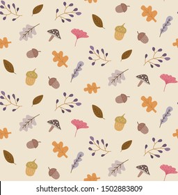 Autumn leaves seamless background, suitable for fabric printing