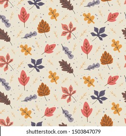Autumn leaves seamless background, suitable for fabric printing