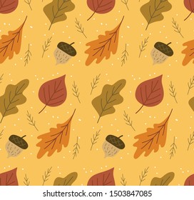 Autumn leaves seamless background, suitable for fabric printing