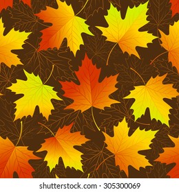 Autumn leaves seamless background. Vector illustration  EPS 10