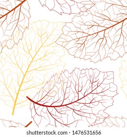 Autumn leaves seamless in beautiful style. Seamless leaf pattern.