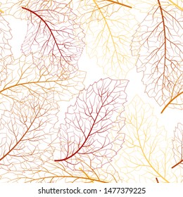 Autumn leaves seamless in beautiful style. Seamless leaf pattern.
