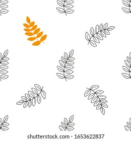 Autumn leaves seamless decorative pattern. Endless texture on white background.Design wallpaper, fabrics, postal packaging.