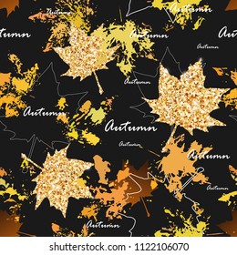 Autumn leaves seamless pattern