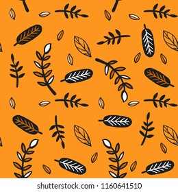 Autumn leaves seamless pattern