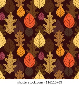 Autumn leaves seamless pattern