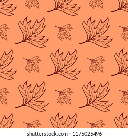 Autumn leaves seamless pattern