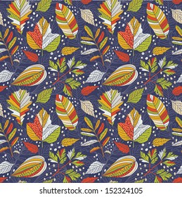 Autumn leaves seamless pattern