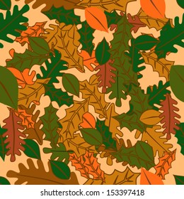 Autumn leaves seamless pattern