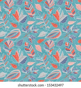 Autumn leaves seamless pattern