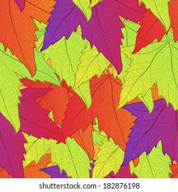 Autumn leaves seamless pattern.