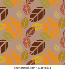 Autumn leaves seamless pattern